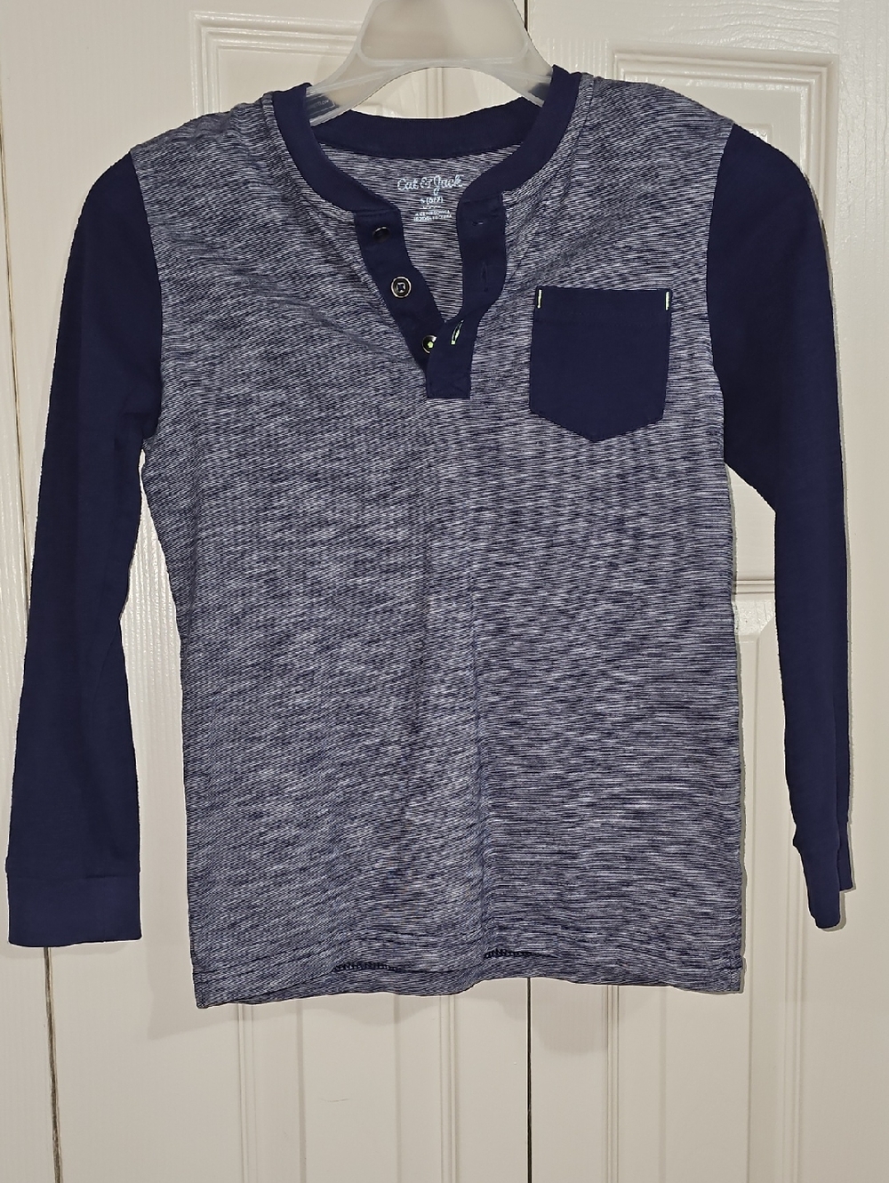 Cat & Jack Navy & Heathered Blue Long-Sleeve Henley Tee for Kids